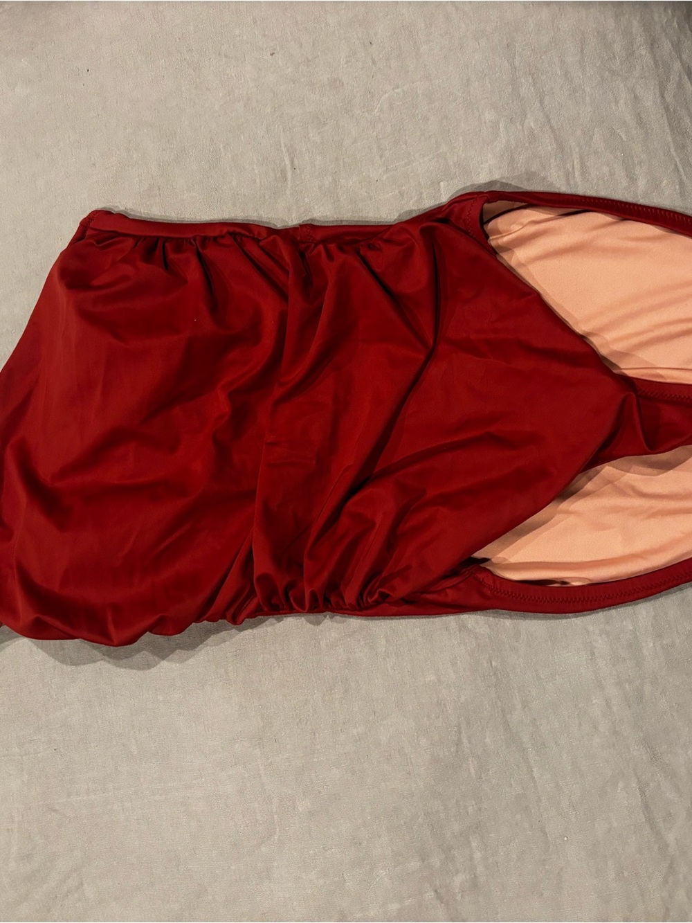 J. Crew Rust Red One-Piece Swimsuit with Peach Lining